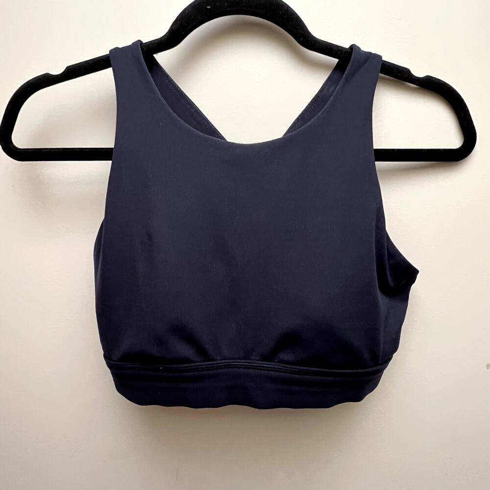 Adidas Navy Blue Criss Cross Straps Padded‎ Sports Bra
